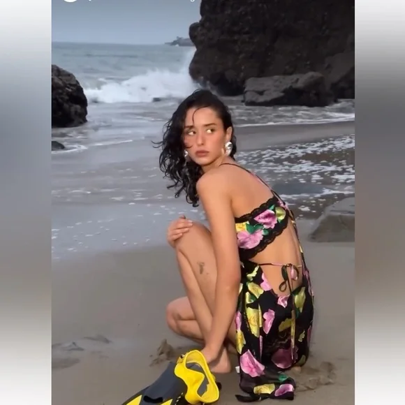 FOR LOVE & LEMONS Madison Mini Dress in Black Floral Size XS - Picture 5 of 8